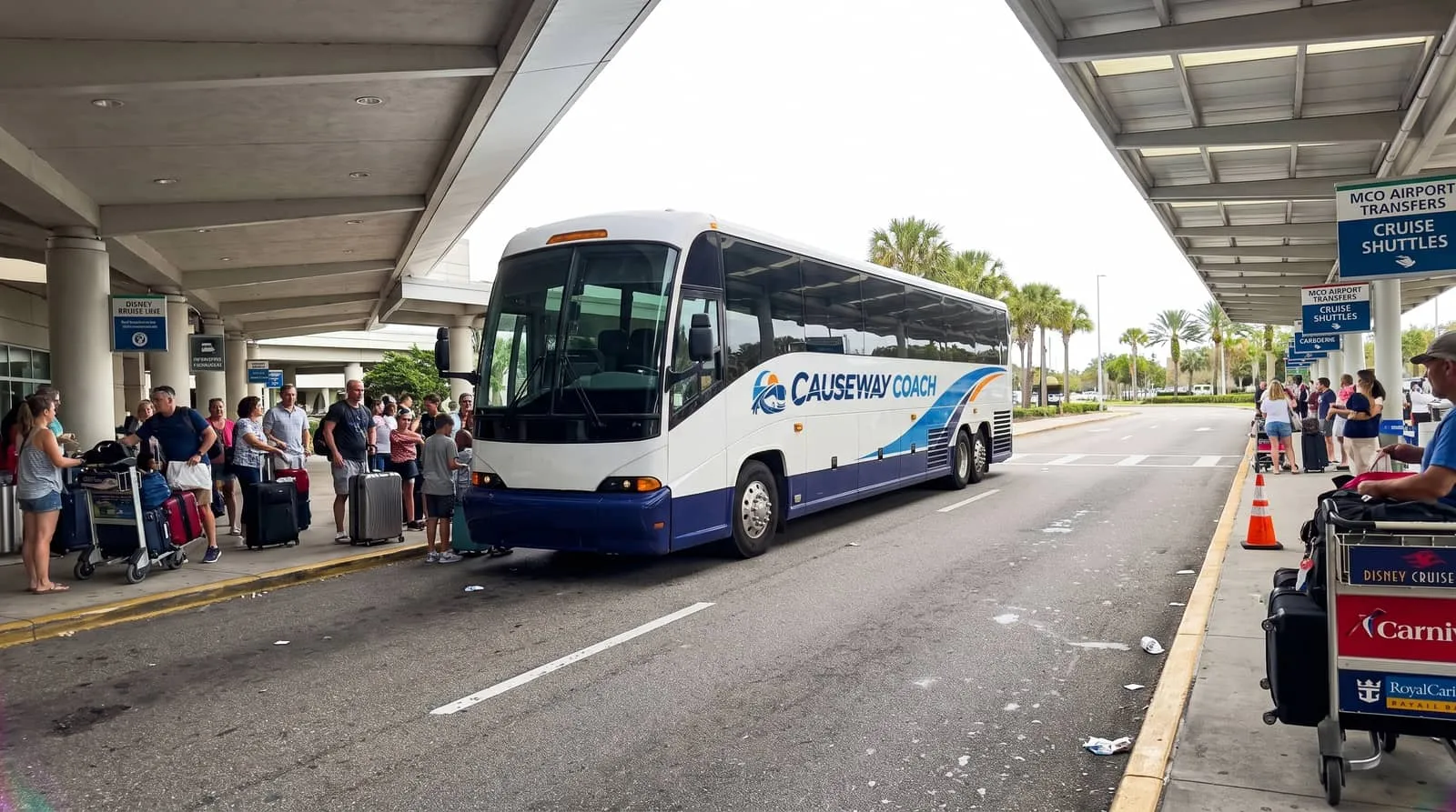 Causeway Coach motorcoach on a Central Florida highway heading toward Orlando