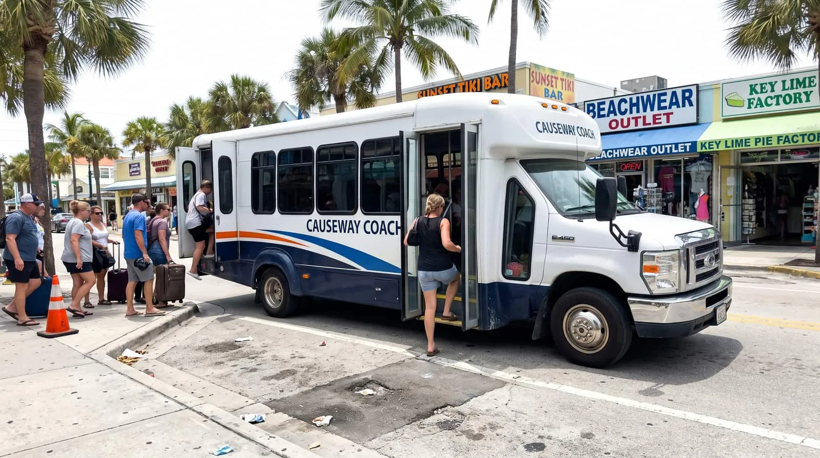 Causeway Coach minibus ready for a small group transfer on a Florida street