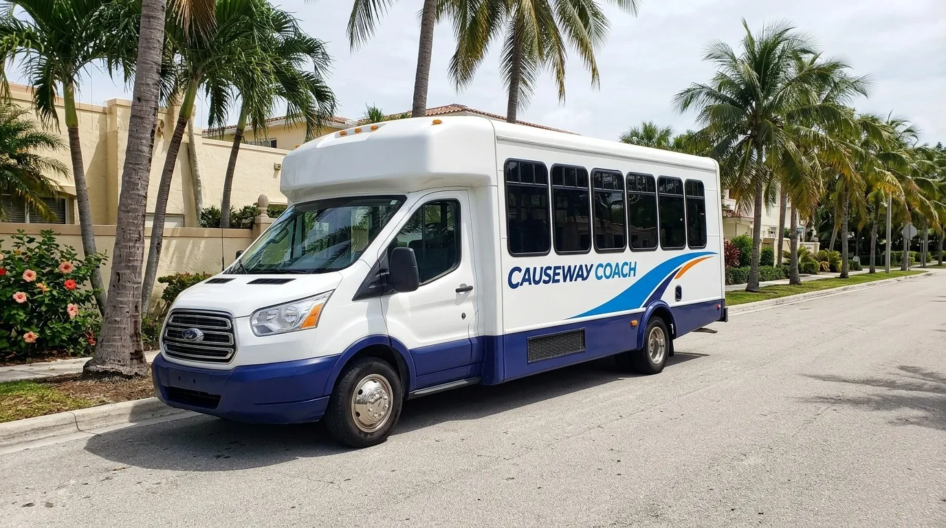 Causeway Coach minibus ready for a small group transfer